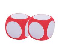 ERINGOGO 2 Pezzi Dadi Di Schiuma Giocare a Dadi Classe Gioco Bianco Cancellabile Scrivibile Vuoto Manipolativo Matematico Per Le Elementari Rosso Schiuma