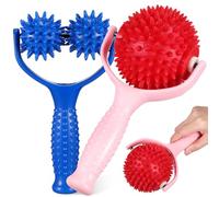 ERINGOGO 2 pezzi Massaggiatore Manuale per Collo e Schiena Rulli Differenziati per Alleviare Tensione Muscolare Strumento Portatile per Massaggio Trigger Point e Stretching Yoga