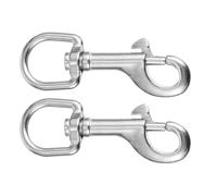 ERINGOGO 2 Pezzi Moschettone Girevole in Acciaio Inox 80Mm per Guinzaglio Cane Gancio Metallico Molla e Girella Antitorsione Clip Resistente per Animali Domestici e Uso Subacqueo