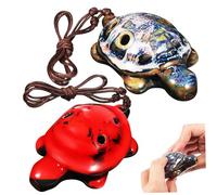 ERINGOGO 2 Pezzi Ocarina in Ceramica a Forma Di Testuggine Strumento Musicale Portatile Per Principianti e Musicisti Esperti