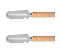 ERINGOGO 2 Pezzi Pelapatate e Lama in Inossidabile Manico in Legno con Apribottiglie 2 in 1 per Preparazione Rapida di, per Picnic e Chef