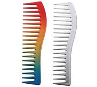 ERINGOGO 2 pezzi Pettine Professionale per Parrucchiere Uomo Pettine da Barbiere in Elettrodeposto con Denti Arrotondati Strumento Multifunzione per Styling Taglio e Cura Capelli Uso