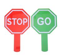 ERINGOGO 2 Pezzi Segnali Stradali per Ragazzi con Manico Ergonomico Cartelli Stop e Vai Doppia Faccia per Educazione alla Sicurezza e Giochi Interattivi