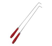 ERINGOGO 2 Pezzi Strumenti per Stufa in Acciaio con Manico in Legno Attrezzi per Focolare Interno ed Esterno Gancio per Carbone Ergonomico per Falò e Stufa