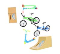 ERINGOGO 2 set Mini Finger Bike in Alluminio e Plastica con Rampa per Giochi da Tavolo Giocattolo Sportivo per Dita Regalo per Adulti Gioco Creativo e Educativo