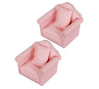 ERINGOGO 2 Set mobili per la casa delle bambole Divano in miniatura per casa delle bambole mini ornamento per mobili divano mini puntello per mobili di divano stoffa rosa