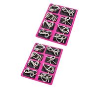 ERINGOGO 2 set Rompicapo in Acciaio Inossidabile Gioco Intellettivo per Ragazzi Puzzle Disentanglement Portatile Gioco di Concentrazione e Creatività