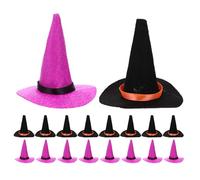 ERINGOGO 20 Mini Cappelli da Strega in Feltro 8 CM Decorazioni per Feste di Halloween e Casa delle Bambole Cappelli Artigianali per Progetti Creativi e Accessori per Bambole