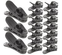 ERINGOGO 20 Pezzi Clip per Microfono Lavalier in Plastica Abs Nero, Facili da Fissare su Colletto o Cravatta, per Conferenze e Discorsi al Podio