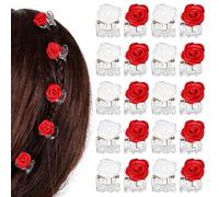 ERINGOGO 20 Pezzi Mollette per Chioma Piccole a Forma di Rosa Fermagli Leggeri in Plastica Colorata Accessori Decorativi per Donne e Ragazze per Uso Quotidiano e Acconciature