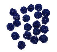 ERINGOGO 20 Pezzi Sfere Decorative in Rattan Vuote Palline per Decorazioni Casa Elementi Colorati Blu Scuro per Centrotavola e Vasi