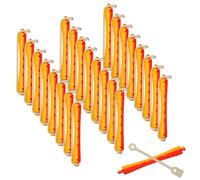 ERINGOGO 24 pezzi Bastoncini per Capelli con Elastico Bastoncini Permanenti Colorati Rosso e Giallo Strumenti per Acconciature Ricce Resistenti e Facili da Usare