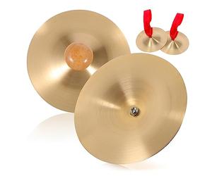 ERINGOGO 2paia Cymbali Per Danza Cymbali Mano Con Manici Legno Strumenti Musicali Per Percussioni e Amanti Della Musica Per Danza Del Ventre e Performance Dal
