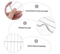 ERINGOGO 2pezzi Barbecue Rotonda in Acciaio Resistente Supporto per Grigliare Carne Pesce e Verdure Lavabile in Lavastoviglie per Barbecue e Cottura all Aperto