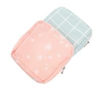 ERINGOGO 2Pezzi Borsa Portatile per Assorbenti Mestruali Elegante Organizer per Piccole Cose Design Femminile con Foglie per Viaggi e Uso