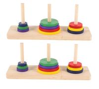 ERINGOGO 2pezzi Da Tavolo Legno Colorato Puzzle Intellettuale Torre Hanoi e Attività Creativa Per Feste