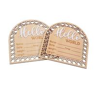ERINGOGO 2pezzi Di Annuncio Legno Per Decorazione Chic Per Benvenuto Al Mondo Di Nascita Personalizzato Per Fotografie e Ricordi Infanzia