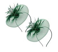 ERINGOGO 2pezzi Fascinator Elegante Rete Con Plume Per Matrimoni e Tea Party Accessori Per Per Donne Scuro Versatile e Comodo Da Indossare