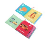 ERINGOGO 2pezzi Libro Stoffa Per Bagnetto Dei Ragazzo Illustrazioni Colorate Veicoli e Frutta Giocattolo Educativo Interattivo Resistente Al Lavaggio