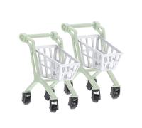 ERINGOGO 2pezzi Miniature Shopping Cart Trolley Mini Shopping Cart Model for Kids Dollhouse Decor Creative Photo Props for Mini House Scenes