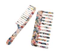 ERINGOGO 2pezzi Pettine Denti Larghi Per Acconciature Pettine Per Parrucchieri Per Viaggi Auto o Ufficio Districatore Facile Pulire Risciacquo Adatto Per Capelli Bagnati o Asciutti