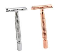 ERINGOGO 2pezzi Rasoio Manuale Doppio Lato Per Barba e Corpo Da Inossidabile Design Antiscivolo Colori Eleganti Stellare Strumento Per La Rasatura Casa e Viaggio