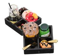 ERINGOGO 2Sets Tè Miniatura con Accessori Colorati Educativo per Decorazioni per Casa Attività Socializzazione per Creare