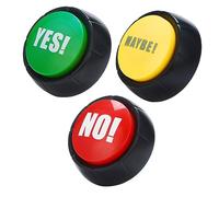 ERINGOGO 3 Pezzi Di Pulsanti Per Feste Note Casuali Gioco Di Risposte Buzzer Buzzer Quiz Sbagliato Buzzer Pulsanti Sì No Luce Pulsante Forse Giochi Da Bere Pulsante Con Suono