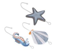 ERINGOGO 3 Pezzi Ganci da Parete in Appendini Nautici con Stelle e Decorazione Marina per Bagno e Camera Portasciugamani e Cappotti Resistente