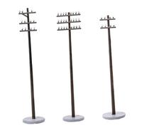 ERINGOGO 3 Pezzi mini palo telefonico accessori per treni in scala n scenario layout accessori pali del telegrafo da tavola di sabbia pali telegrafici in plastica addominali