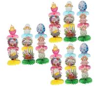 ERINGOGO 3 Set Decorazione di Uova di Pasqua di Coniglio Centrotavola Artificiale Carino Ornamenti A Nido d'Ape Decorazioni per La Tavola delle Feste Carta 9 Pezzi*3