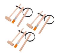 ERINGOGO 3 Set Kit con Martello Legno Scalpello Pennello e Dingrandimento Educativo Archeologia Sicuro e Facile da Usare per e Apprendimento Pratico