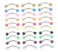 ERINGOGO 30 Pezzi Accessori per unghie sopracciglia anelli per sopracciglia da donna donne che perforano gli anelli del io per ia in metallo Acrilico (acrilico)