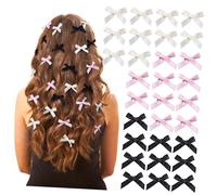 ERINGOGO 30 pezzi Mollette Capelli Donna con Mini Fiocchi Raso Clip Capelli Fiocco Elegante per Acconciature Accessori Moda Colorati per Feste e Uso Quotidiano