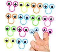 ERINGOGO 30pezzi Anelli Dito Giocattolo Con Occhi Mobili Da Colorati Per Burattini Per Ragazzo Ragazza Stimolano Creatività e Immaginazione Accessori Per Raccontare Storie e Giochi Di