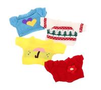 ERINGOGO 4 Bear Doll Clothes Cotton Plush Toy Sweaters With Christmas Crochet Patterns Washable Stuffed Animal Outfits For DIY Dress Up Portable Birthdays And Travel
