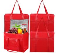ERINGOGO 4 pezzi Borsa Termica Grande Pieghevole con Chiusura Zip Resistente Isolamento Portatile per Pranzo Spesa e Picnic Manici Comodi Capacità Ampia e Versatile