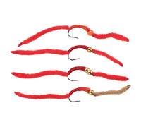 ERINGOGO 4 Pezzi Esca Artificiale San Juan Worm per Trota e Bass, | Riutilizzabile, Azione Imitativa Stabile, Acciaio al Carbonio, per Laghi e Pesca in Acqua Non Salata