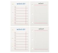 ERINGOGO 4 Pezzi Ricariche per Agenda a 3 Fori Mini, Carta Liscia Adatta per Scrivere e Disegnare, Formato Compatto per Studenti e Appunti di Viaggio