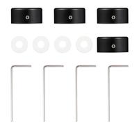 ERINGOGO 4 Set di Protezioni in Lega di Alluminio per Pedali Effetto Chitarra con Cuscinetto in Gomma, Pulsanti Metallici per Interruttore a Pedale, Accessori per Pedaliere Musicale