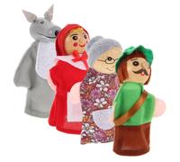ERINGOGO 4pezzi Marionette Da Dito Legno Divertenti Burattini Animali Per Giocattoli Creativi Per Raccontare e Ruolo Per Genitori e Insegnanti