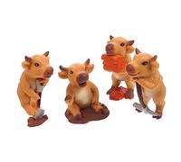 ERINGOGO 4pezzi Miniatura Mucca Statuette Decorative Per Ufficio e Giardino Modellini Realistici Di Bestiame Per Decorazioni e Paesaggi Giocattoli Educativi