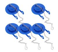 ERINGOGO 5 Pezzi Flapper per Wc con Catena Valvola di Scarico per Cassetta Wc Sigillo in Silicone e Pp Acciaio Inossidabile Blu per Riparazione in Casa