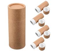 ERINGOGO 5 pezzi Rotonde in Carta Kraft con Coperchio Contenitori Cilindrici in Cartone per Bottiglie Olio Essenziale Packaging Aromaterapia e Tè Portatili e Sigillanti