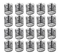 ERINGOGO 50 Pezzi Involucri Decorativi in Carta Traforata per Candele da tè LED Coperture Cavi Motivo Foglia Nera per Decorazioni Matrimonio Festa e Banchetto