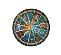 ERINGOGO 500 Puzzle Rotondo per Adulti Segni Zodiacali Educativo Puzzle Jigsaw per Famiglie e