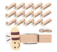 ERINGOGO 50pezzi Mollette Forma di Ape in Legno Mini Dimensioni con Spago di Iuta per Appendere Foto Snack Sacchetti o Usi Artigianali Come Bomboniere o Decorazioni per Casa