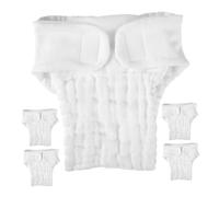 ERINGOGO 5pezzi Pannolini di Stoffa per Ragazzo Ragazza Ragazza Inserti per Pannolini di Cotone Morbido Riutilizzabili Assorbenti da Nuoto Fodere per Lavabili Bianco
