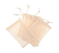 ERINGOGO 5pezzi Sacchetti Sapone in Cotone Naturale Con Rete Esfoliante Per Ricca e Asciugatura Veloce Sacchettini Porta Saponette Per Doccia e Viaggio