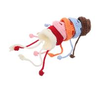 ERINGOGO 6 Mini Knit Hats Soft Yarn Breathable Miniature Wool Caps For Dolls And Small Pets Cute Diy Craft Accessories For Spring Summer Use